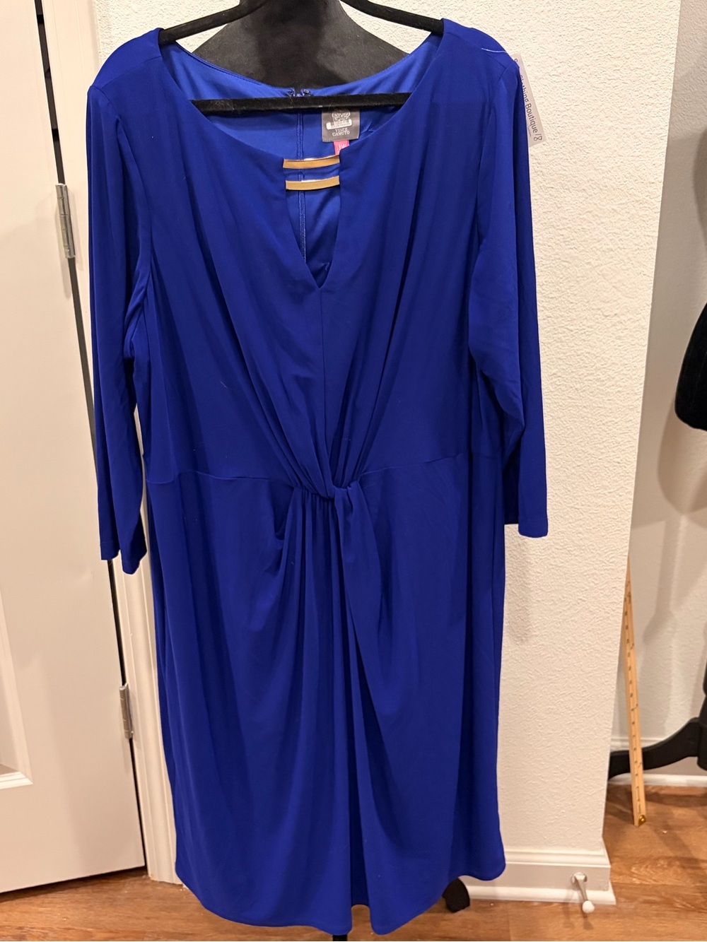 Women’s 18W Vince Camuto Royal Blue Long-Sleeve Twist-Front Dress